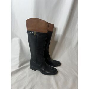 Naturalizer  Women's JOSETTE 5M Black & Brown leather Tall Knee Boots N5 Comfort
